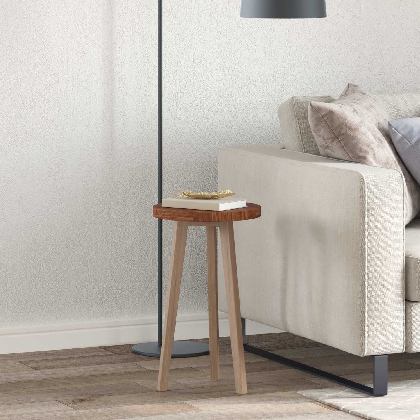 vidaXL Table Top Light Brown Ø 30 x 2.5 cm Solid Oak Wood