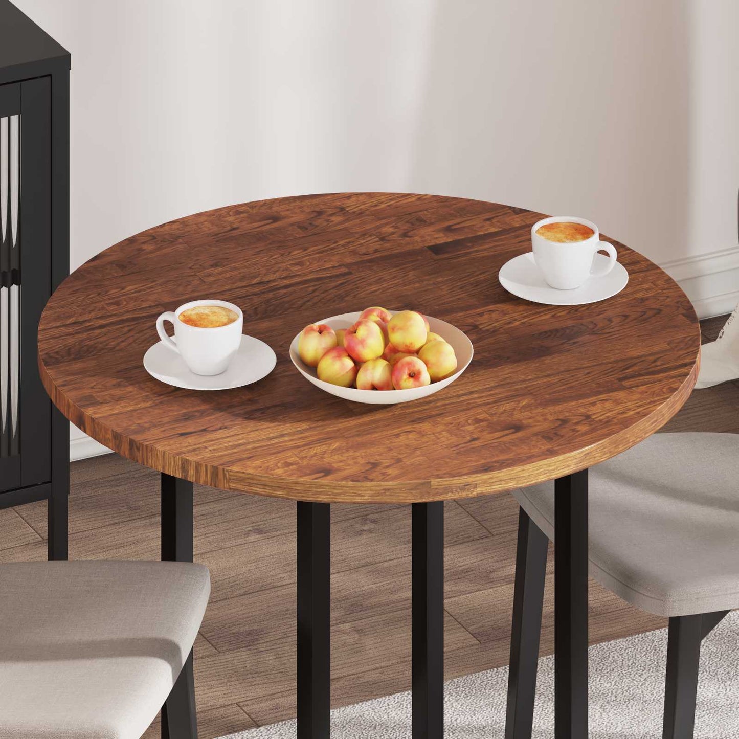 vidaXL Table Top Light Brown Ø 80 x 2.5 cm Solid Oak Wood
