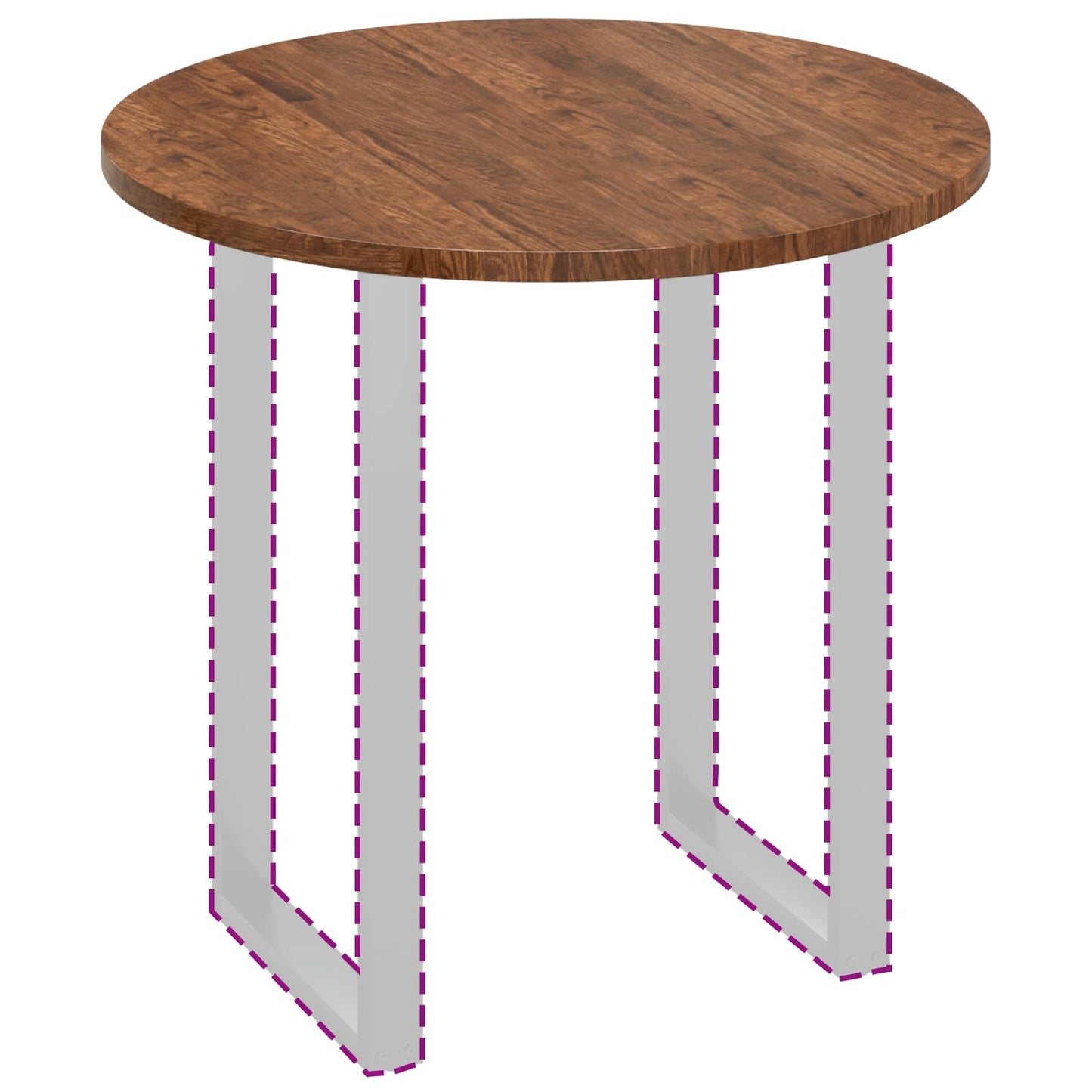 vidaXL Table Top Light Brown Ø 80 x 2.5 cm Solid Oak Wood