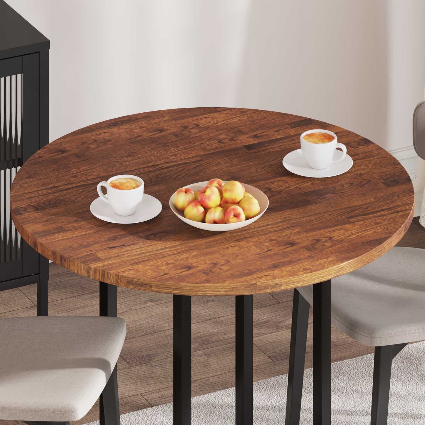 vidaXL Table Top Light Brown Ø 90 x 2.5 cm Solid Oak Wood