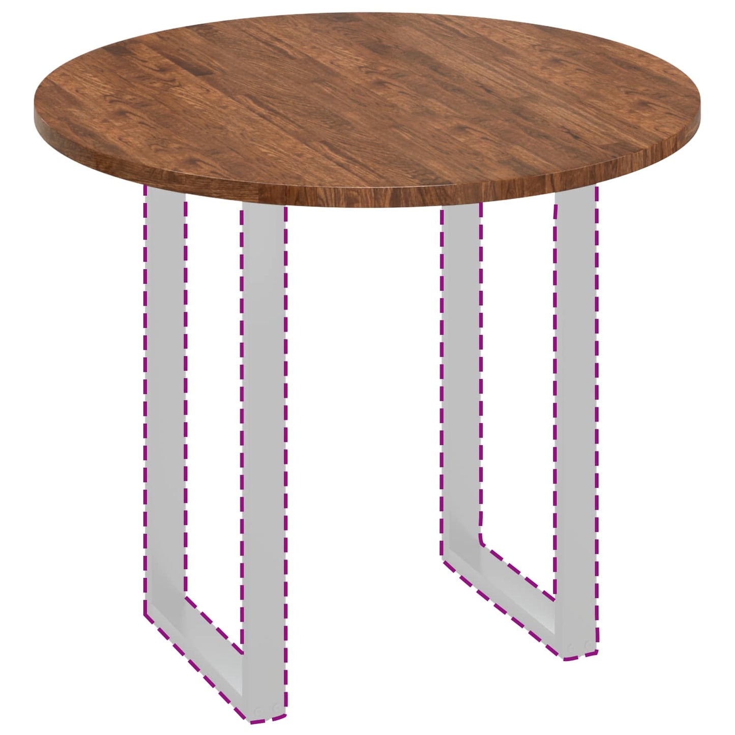 vidaXL Table Top Light Brown Ø 90 x 2.5 cm Solid Oak Wood