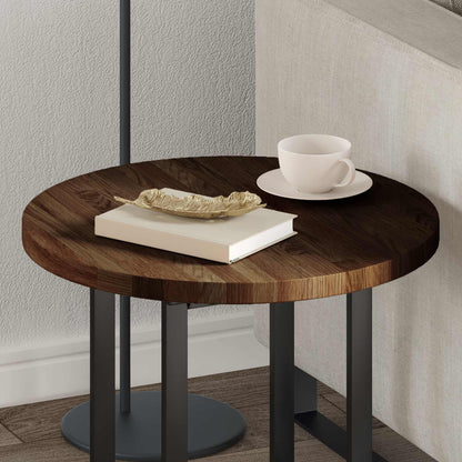 vidaXL Table Top Dark Brown Ø 50 x 2.5 cm Solid Oak Wood