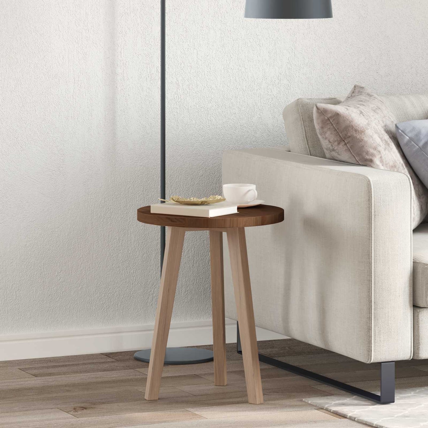 vidaXL Table Top Dark Brown Ø 50 x 2.5 cm Solid Oak Wood