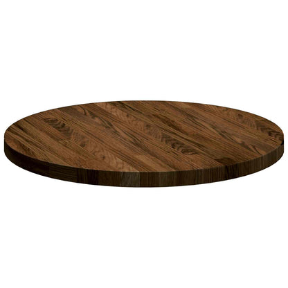 vidaXL Table Top Dark Brown Ø 50 x 2.5 cm Solid Oak Wood