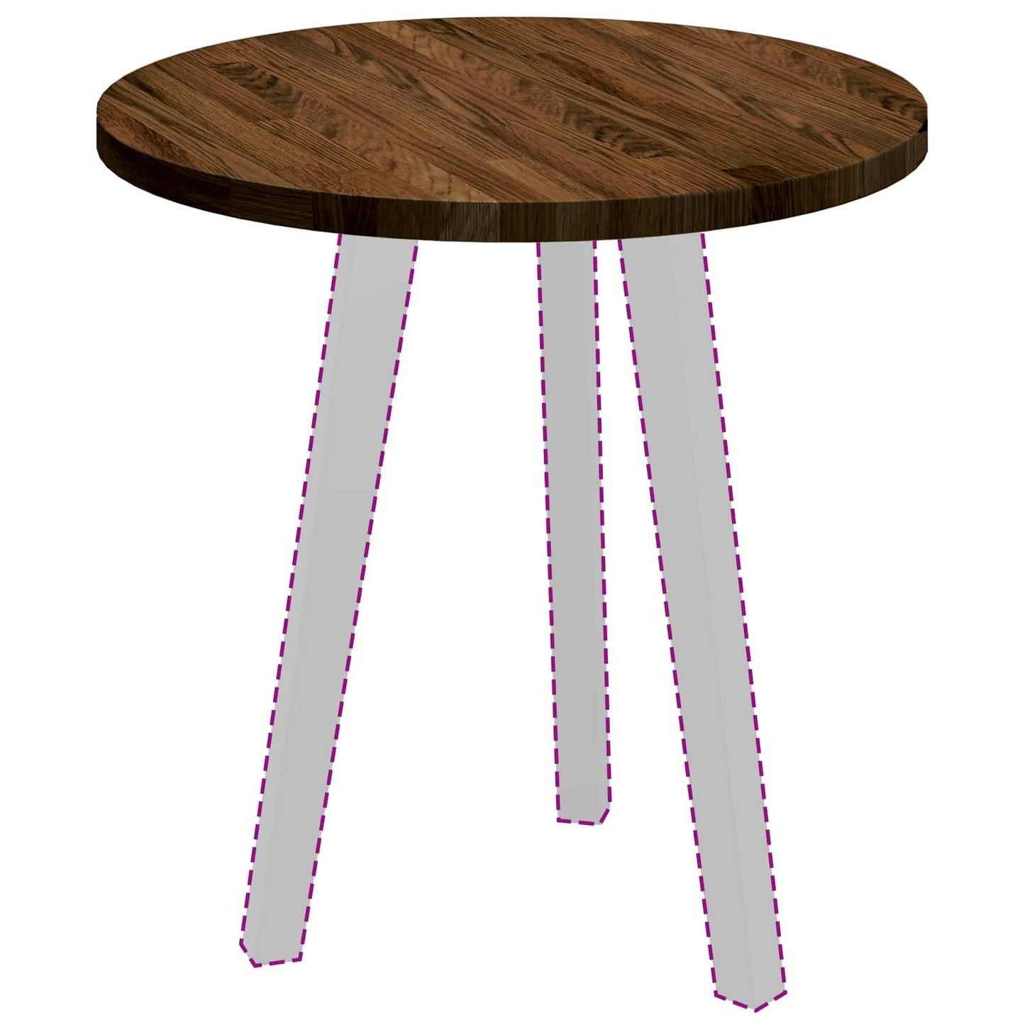 vidaXL Table Top Dark Brown Ø 50 x 2.5 cm Solid Oak Wood