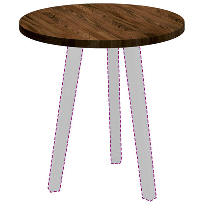 vidaXL Table Top Dark Brown Ø 50 x 2.5 cm Solid Oak Wood