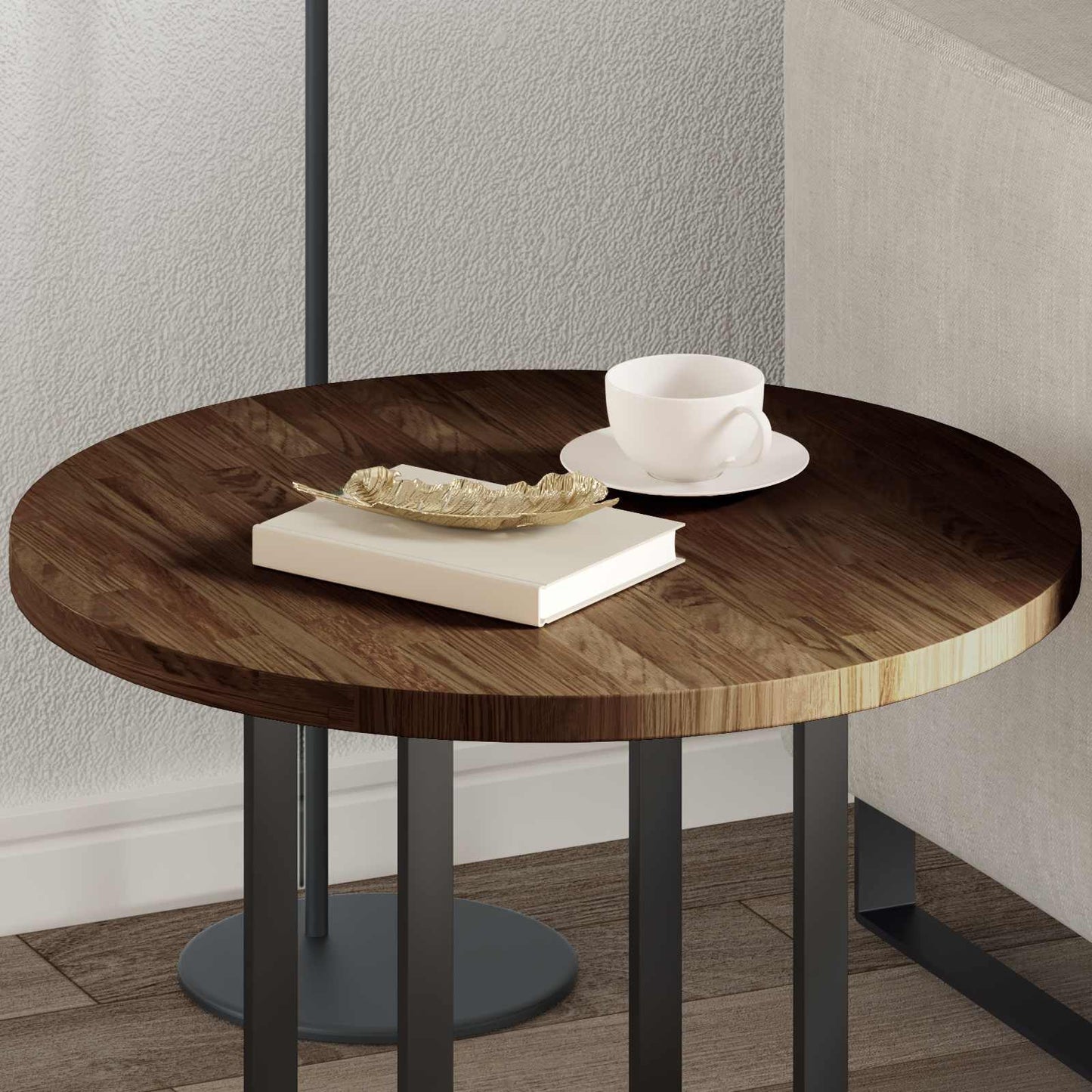 vidaXL Table Top Dark Brown Ø 60 x 2.5 cm Solid Oak Wood