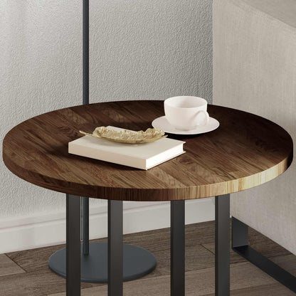 vidaXL Table Top Dark Brown Ø 60 x 2.5 cm Solid Oak Wood