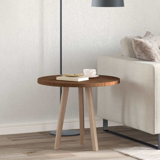 vidaXL Table Top Dark Brown Ø 60 x 2.5 cm Solid Oak Wood