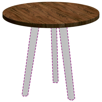vidaXL Table Top Dark Brown Ø 60 x 2.5 cm Solid Oak Wood