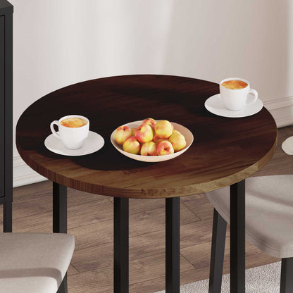 vidaXL Table Top Dark Brown Ø 70 x 2.5 cm Solid Oak Wood