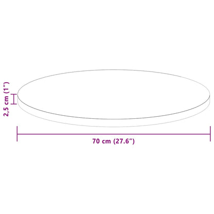 vidaXL Table Top Dark Brown Ø 70 x 2.5 cm Solid Oak Wood