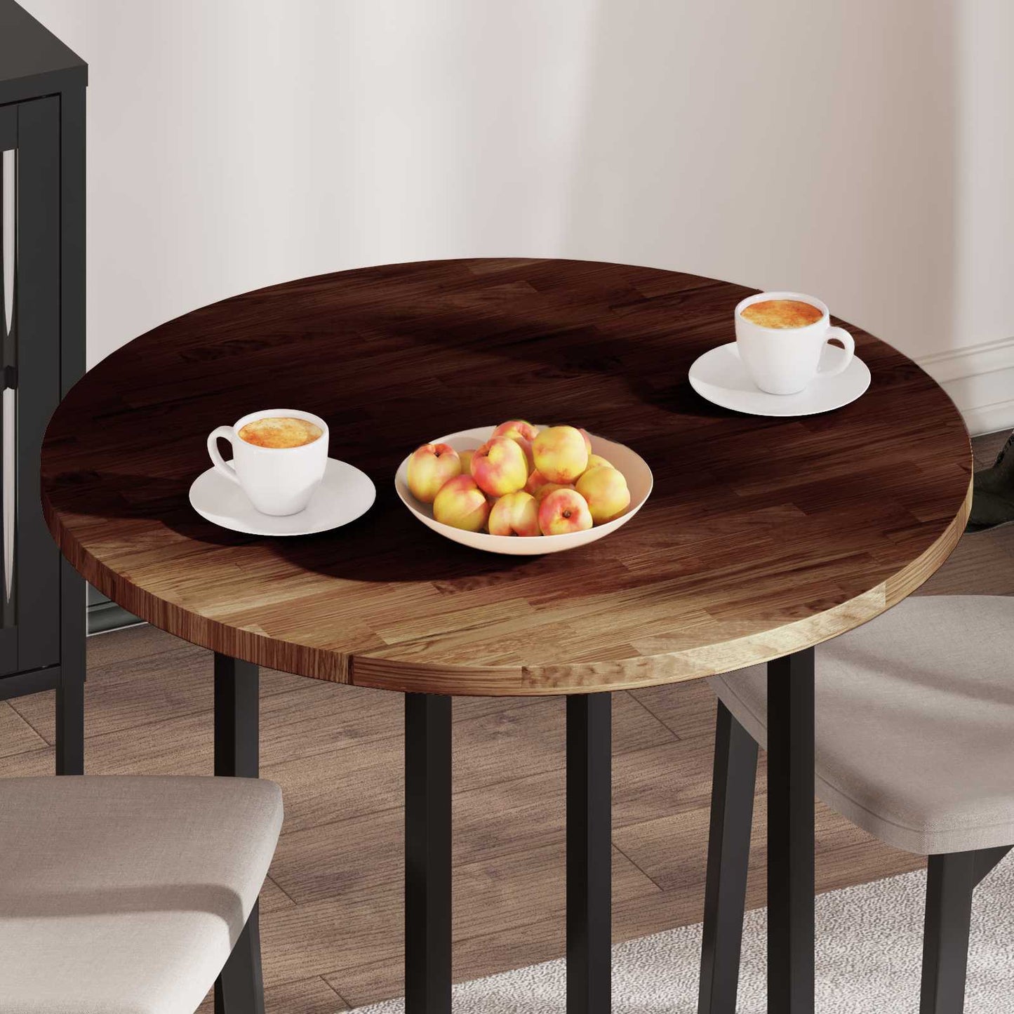 vidaXL Table Top Dark Brown Ø 80 x 2.5 cm Solid Oak Wood