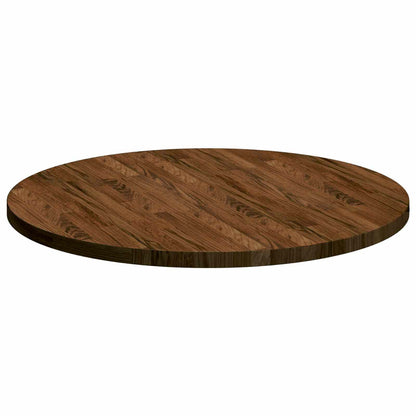 vidaXL Table Top Dark Brown Ø 80 x 2.5 cm Solid Oak Wood