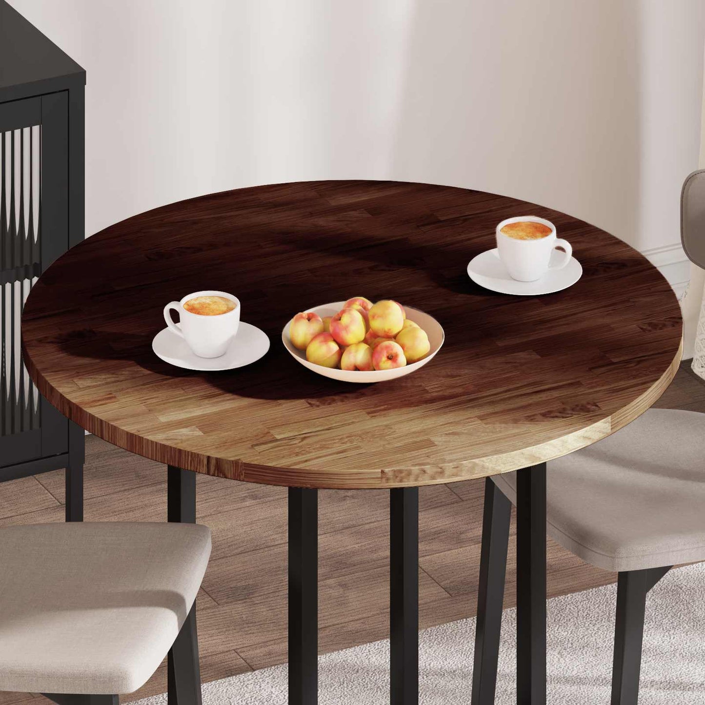 vidaXL Table Top Dark Brown Ø 90 x 2.5 cm Solid Oak Wood