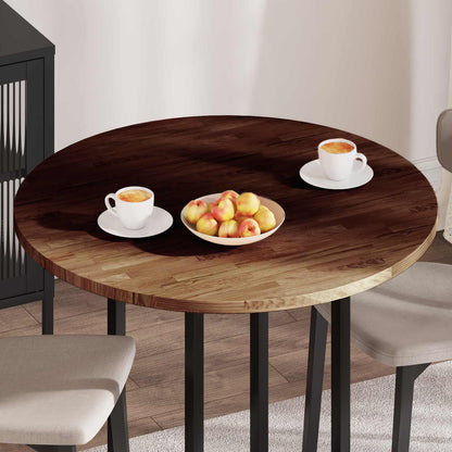 vidaXL Table Top Dark Brown Ø 90 x 2.5 cm Solid Oak Wood