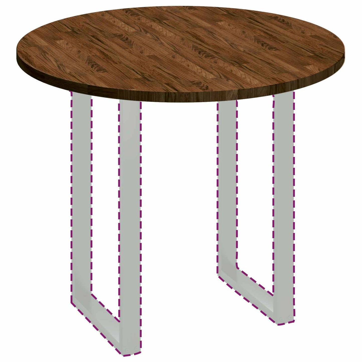 vidaXL Table Top Dark Brown Ø 90 x 2.5 cm Solid Oak Wood
