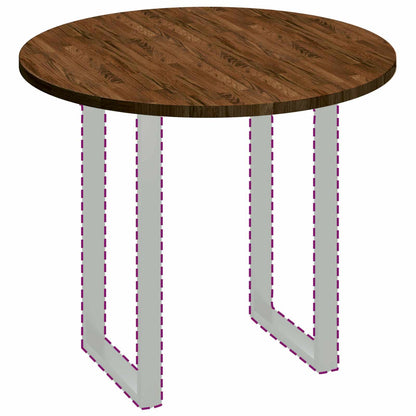 vidaXL Table Top Dark Brown Ø 90 x 2.5 cm Solid Oak Wood
