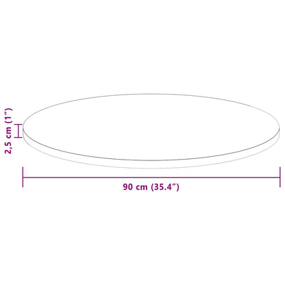 vidaXL Table Top Dark Brown Ø 90 x 2.5 cm Solid Oak Wood