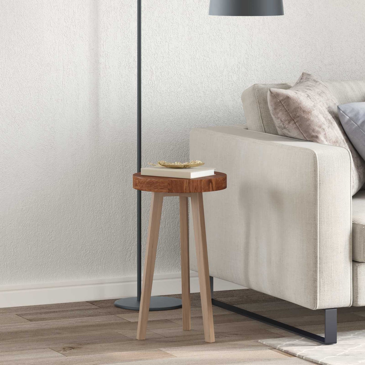 vidaXL Table Top Light Brown Ø 30 x 4 cm Solid Oak Wood