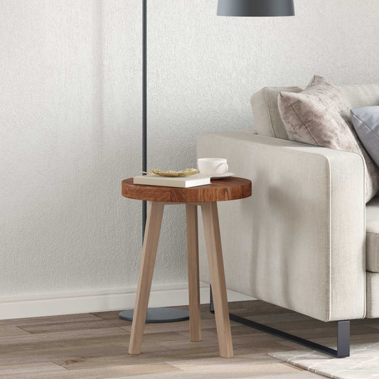 vidaXL Table Top Ø 40 x 4 cm Round Solid Oak Wood Light Brown