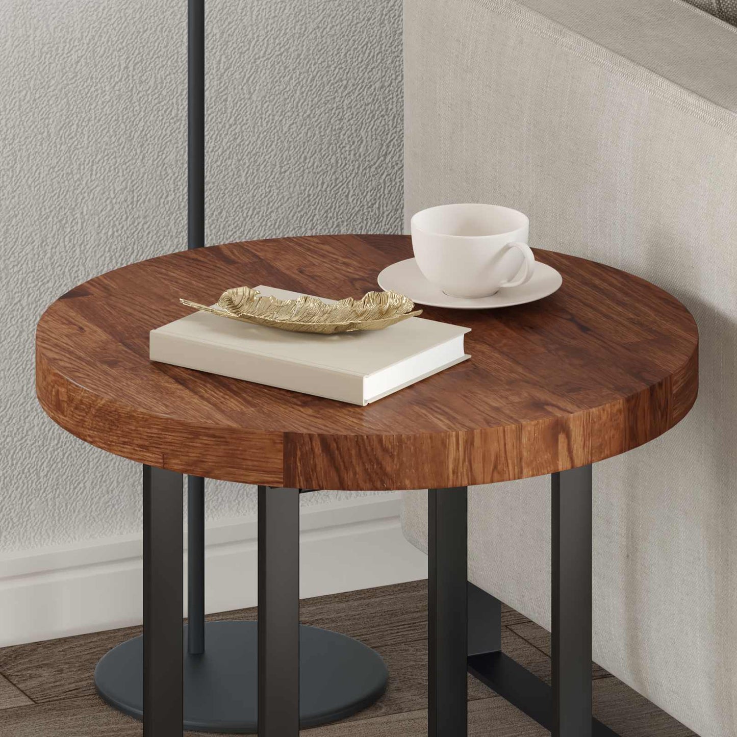 vidaXL Table Top Light Brown Ø 50 x 4 cm Solid Oak Wood