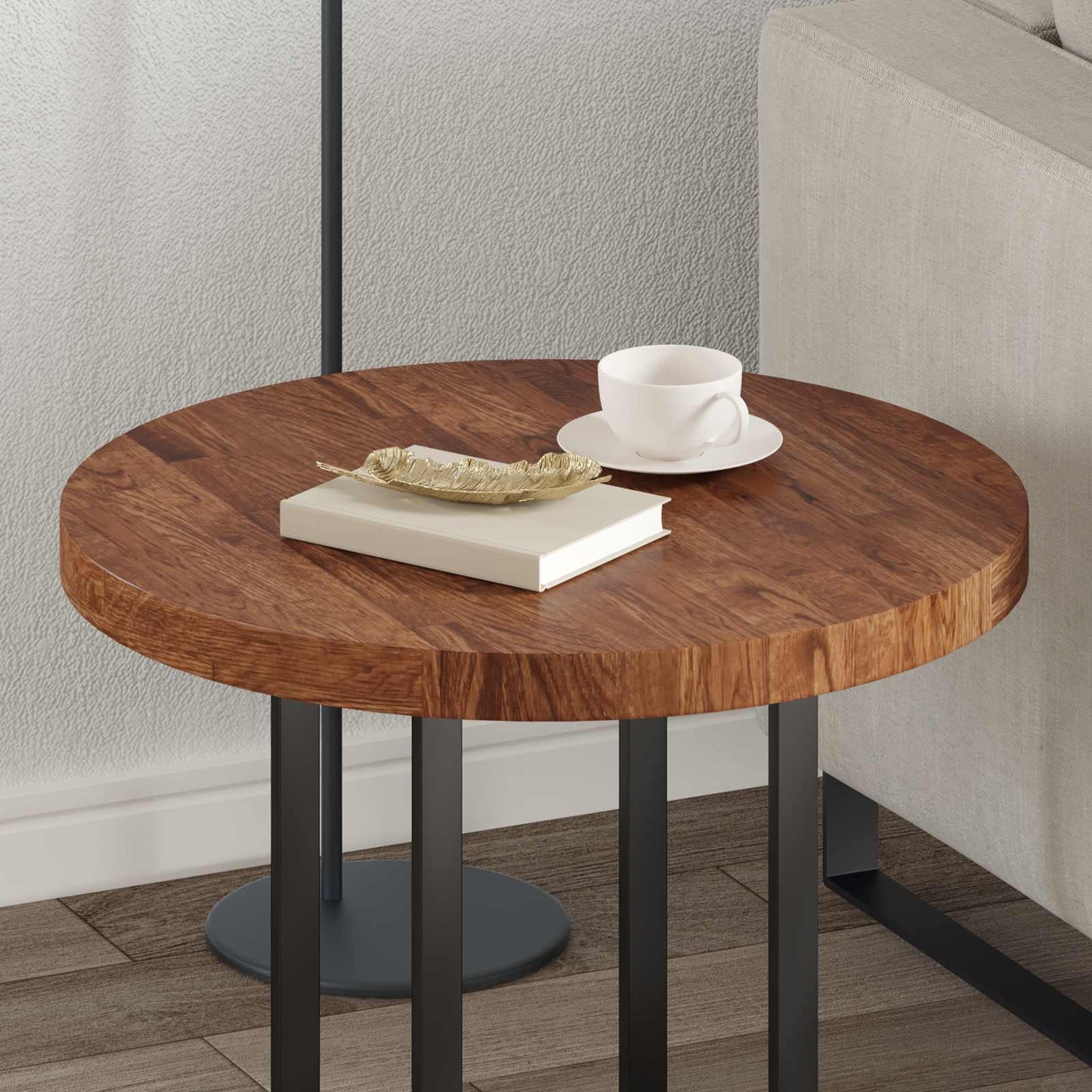 vidaXL Table Top Light Brown Ø 60 x 4 cm Solid Oak Wood