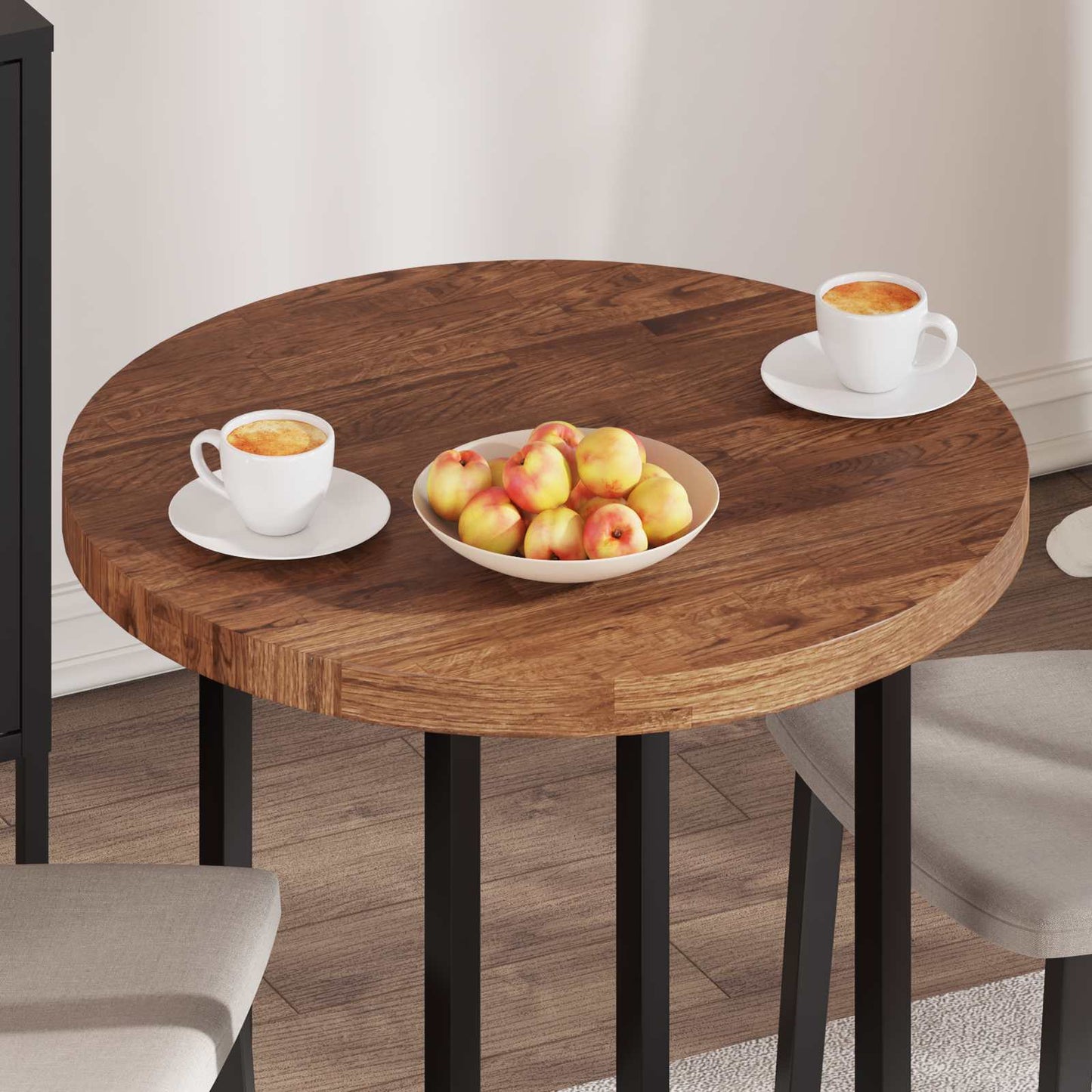 vidaXL Table Top Light Brown Ø 70 x 4 cm Solid Oak Wood