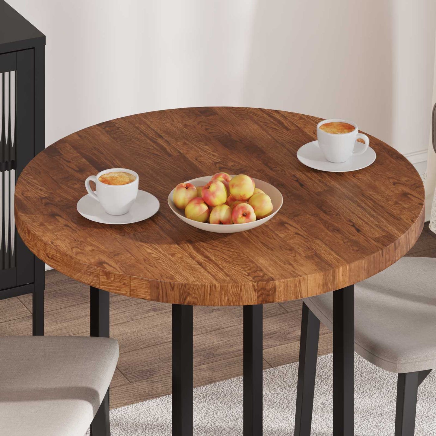 vidaXL Table Top Light Brown Ø 80 x 4 cm Solid Oak Wood