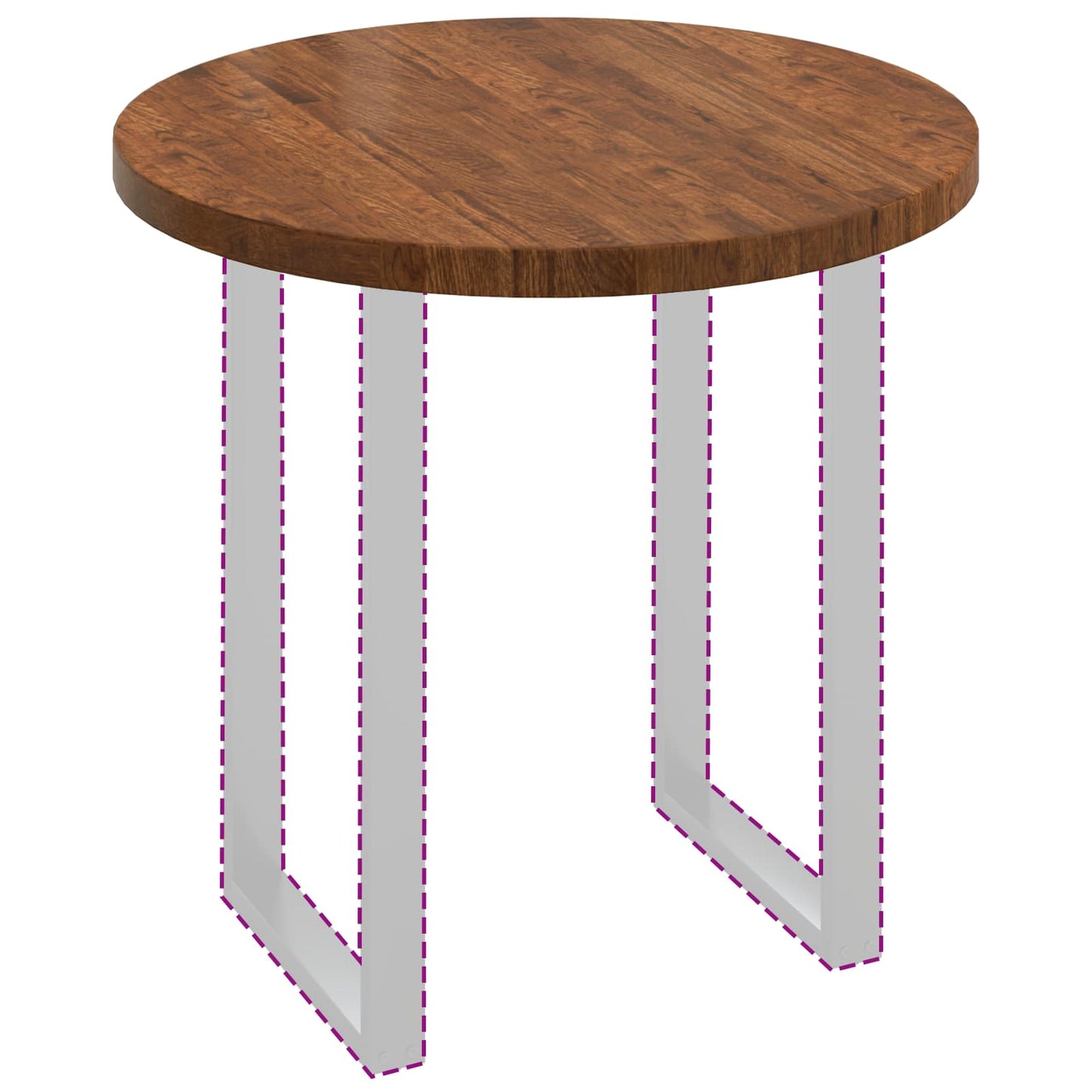 vidaXL Table Top Light Brown Ø 80 x 4 cm Solid Oak Wood