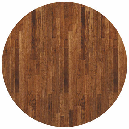 vidaXL Table Top Light Brown Ø 80 x 4 cm Solid Oak Wood