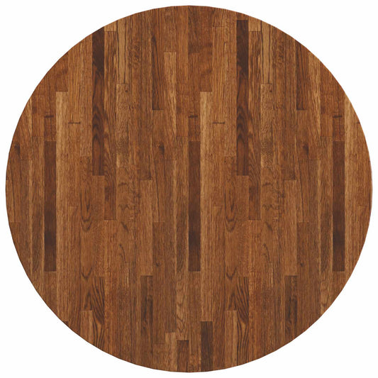 vidaXL Table Top Light Brown Ø 80 x 4 cm Solid Oak Wood