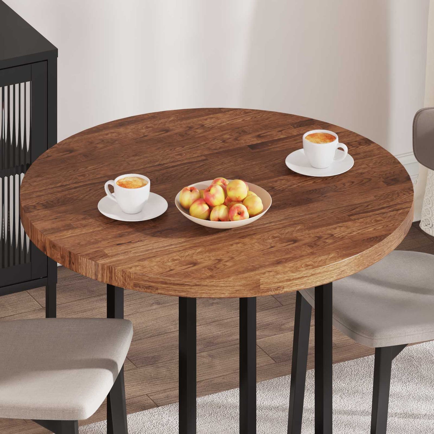 vidaXL Table Top Light Brown Ø 90 x 4 cm Solid Oak Wood
