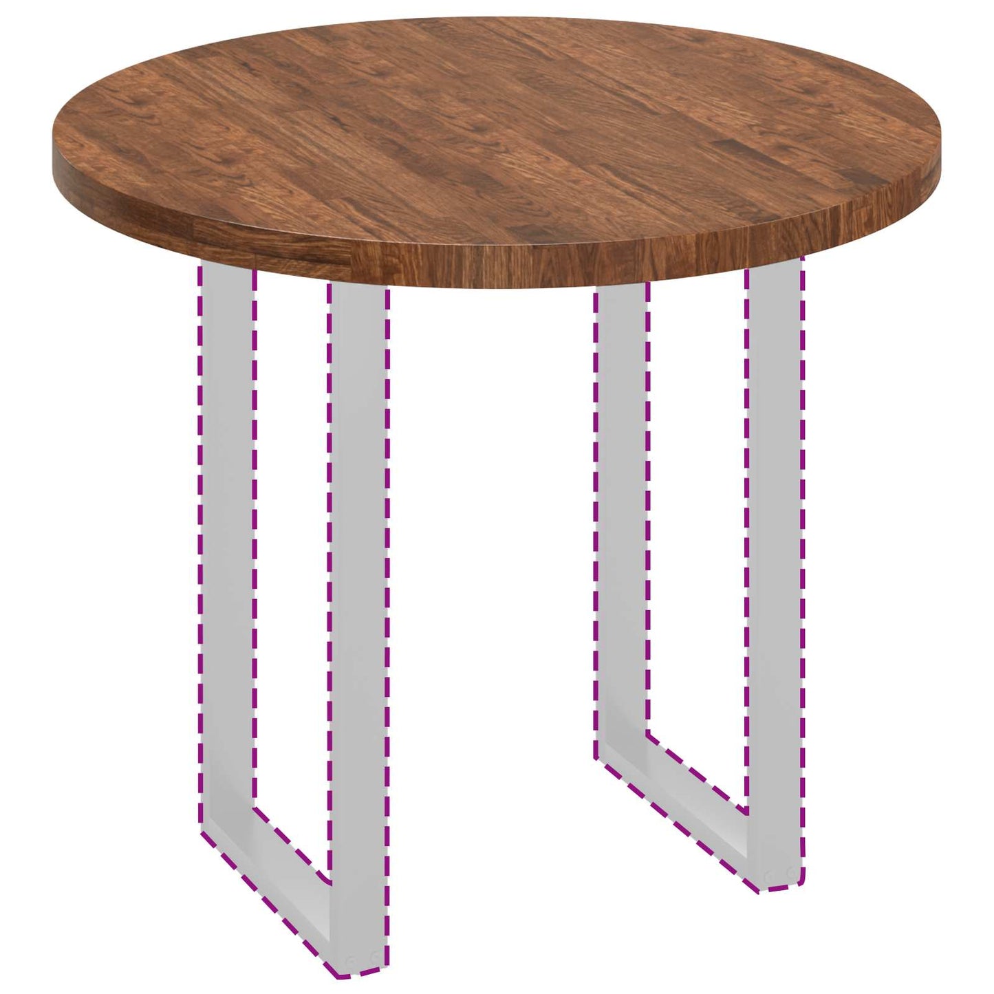 vidaXL Table Top Light Brown Ø 90 x 4 cm Solid Oak Wood