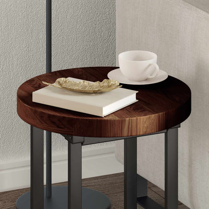 vidaXL Table Top Dark Brown Ø 40 x 4 cm Solid Oak Wood