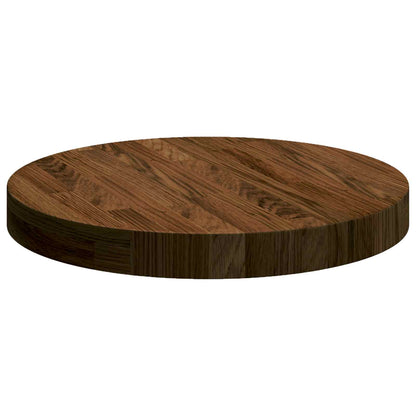 vidaXL Table Top Dark Brown Ø 40 x 4 cm Solid Oak Wood