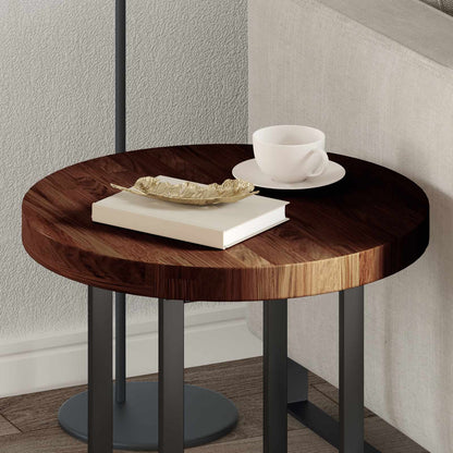 vidaXL Table Top Dark Brown Ø 50 x 4 cm Solid Oak Wood