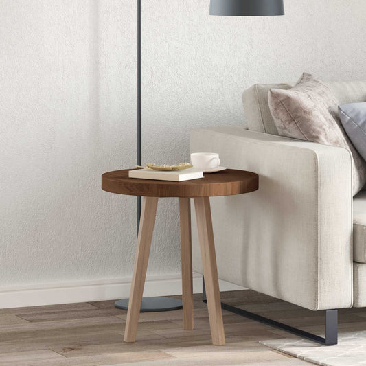 vidaXL Table Top Dark Brown Ø 50 x 4 cm Solid Oak Wood