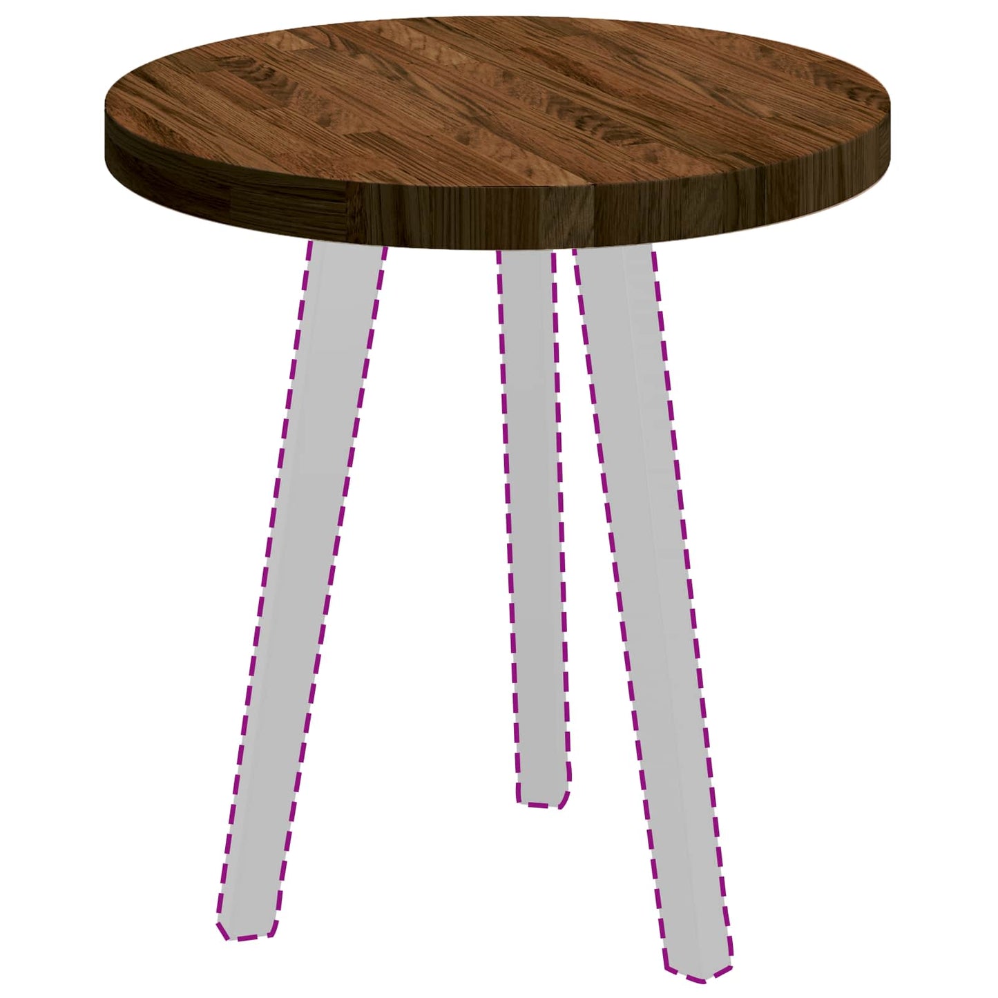 vidaXL Table Top Dark Brown Ø 50 x 4 cm Solid Oak Wood
