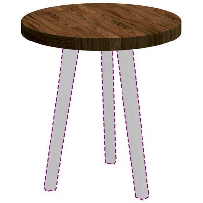 vidaXL Table Top Dark Brown Ø 50 x 4 cm Solid Oak Wood