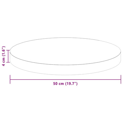 vidaXL Table Top Dark Brown Ø 50 x 4 cm Solid Oak Wood