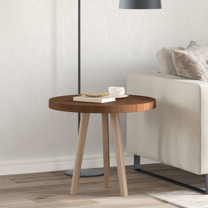 vidaXL Table Top Dark Brown Ø 60 x 4 cm Solid Oak Wood