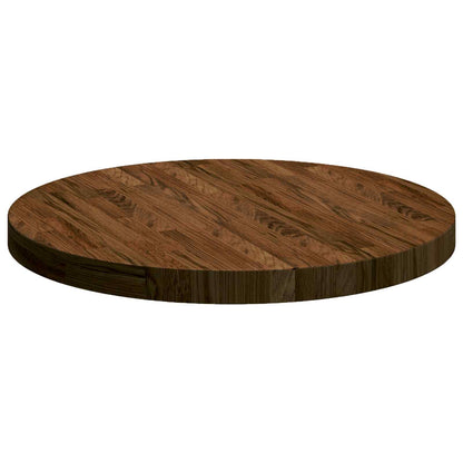 vidaXL Table Top Dark Brown Ø 60 x 4 cm Solid Oak Wood
