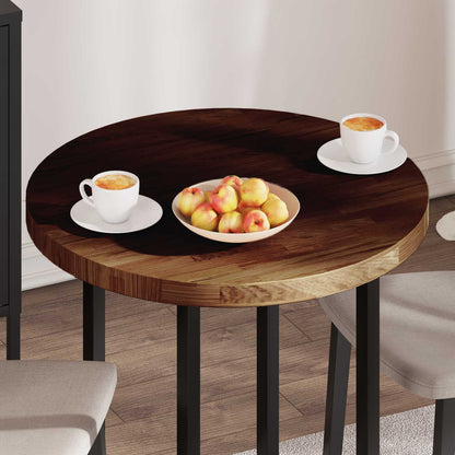 vidaXL Table Top Dark Brown Ø 70 x 4 cm Solid Oak Wood