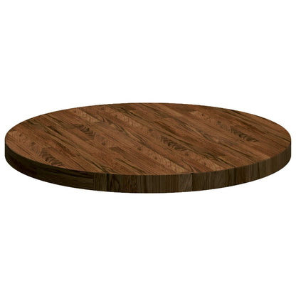 vidaXL Table Top Dark Brown Ø 70 x 4 cm Solid Oak Wood