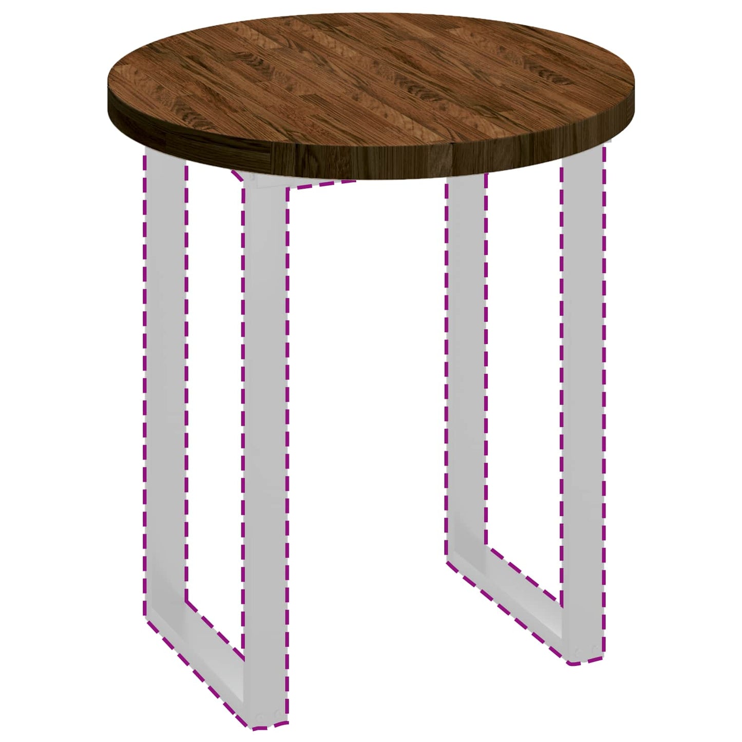 vidaXL Table Top Dark Brown Ø 70 x 4 cm Solid Oak Wood