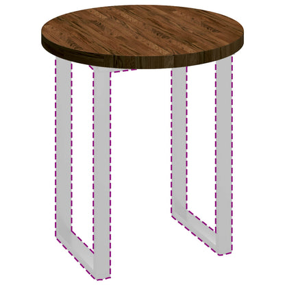 vidaXL Table Top Dark Brown Ø 70 x 4 cm Solid Oak Wood