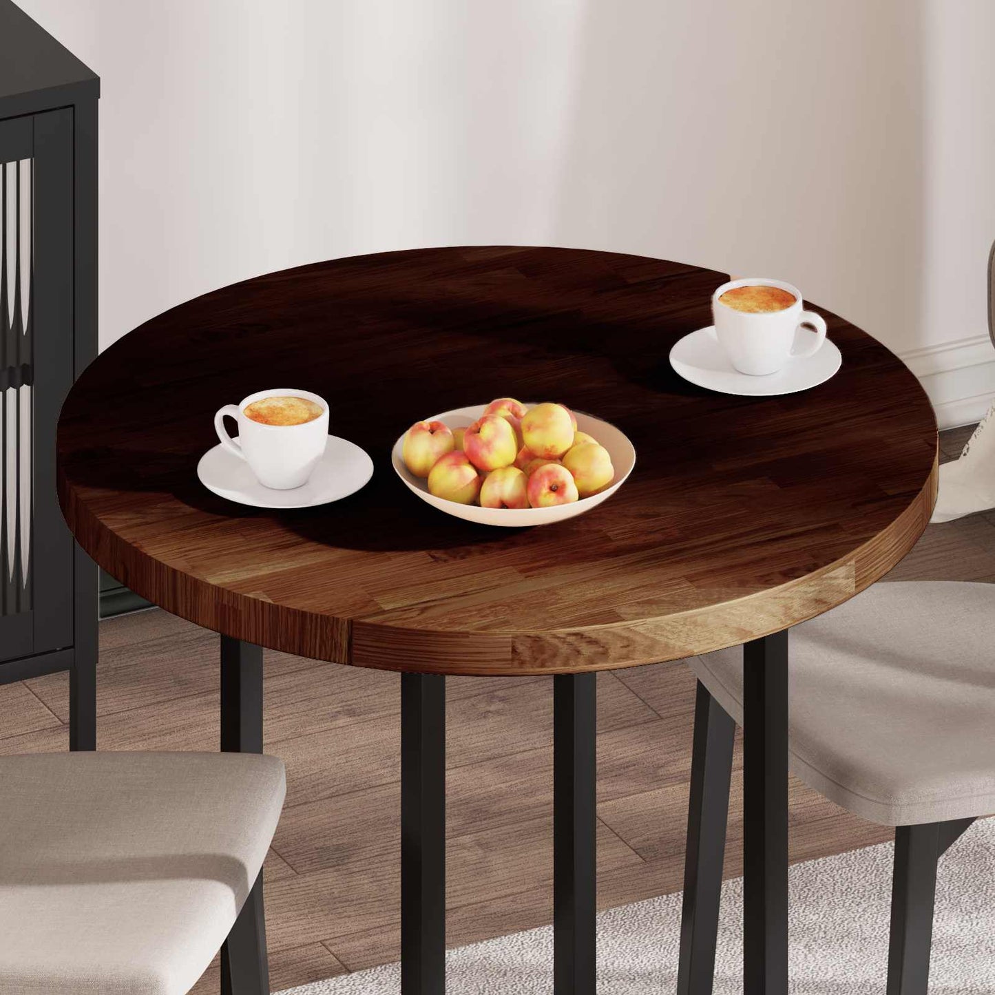 vidaXL Table Top Dark Brown Ø 80 x 4 cm Solid Oak Wood