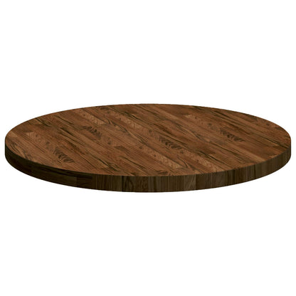 vidaXL Table Top Dark Brown Ø 80 x 4 cm Solid Oak Wood