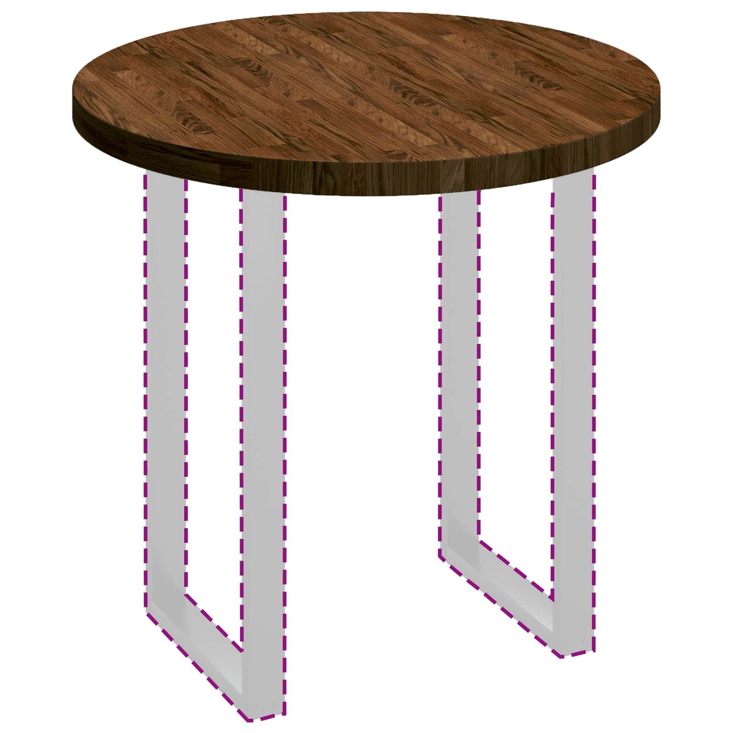 vidaXL Table Top Dark Brown Ø 80 x 4 cm Solid Oak Wood